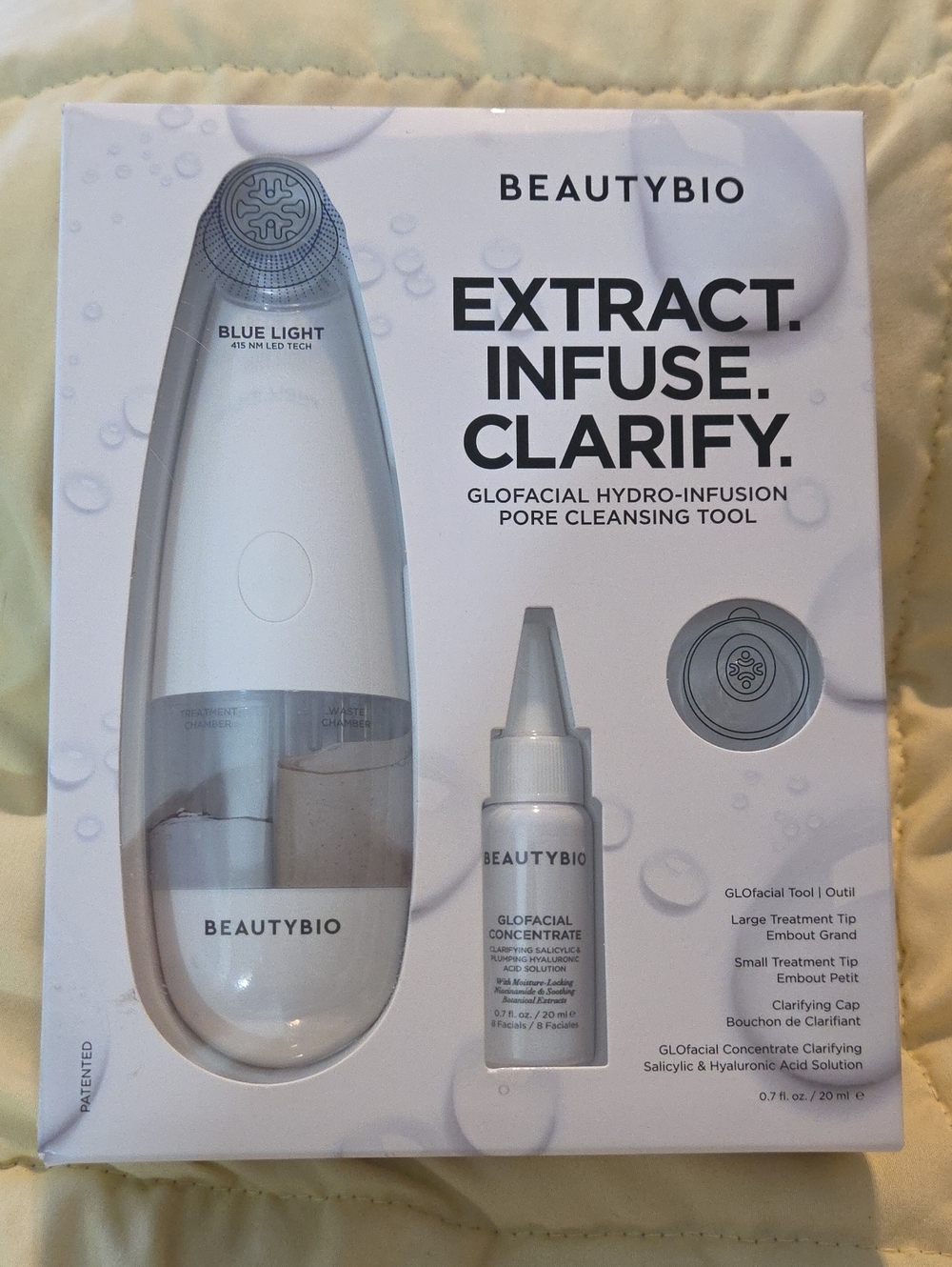 BeautyBio GloFacial Hydro-Infusion Pore Cleansing Tool — White/Gray